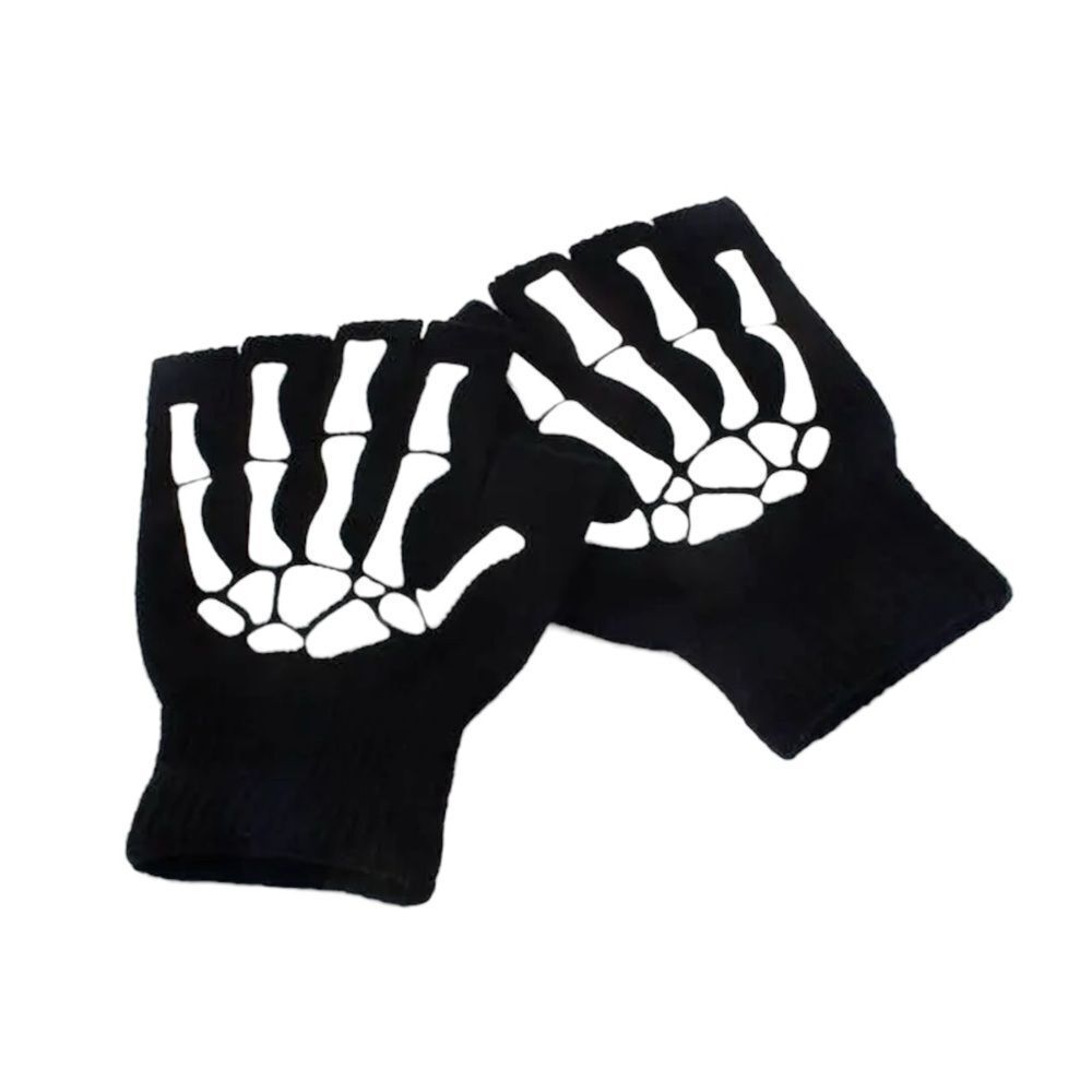 ‎FINGERLESS SKELETON GLOVES